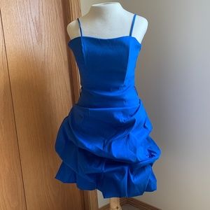 Cindy Royal Blue Taffeta Bubble Homecoming Dress